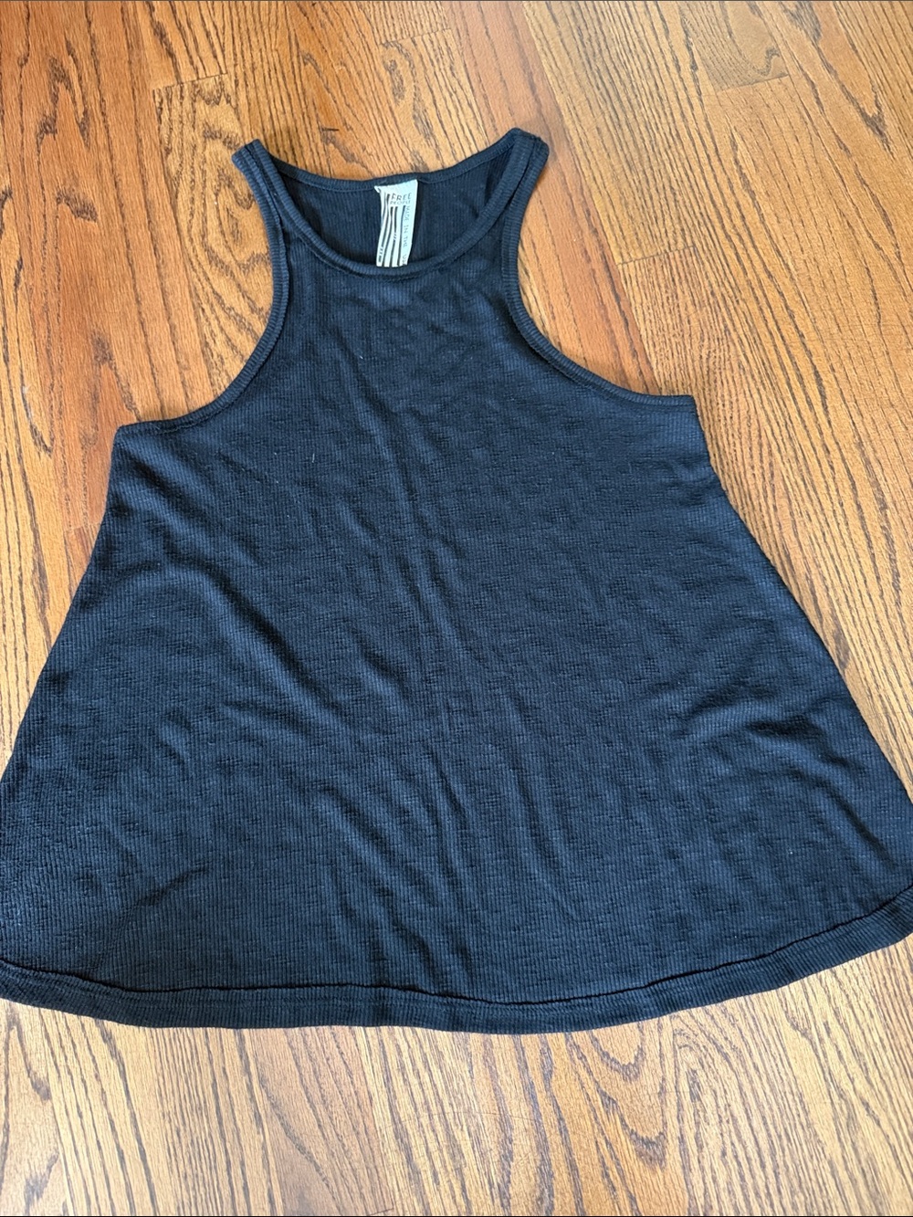 Like New -Black Ribbed Racerback Tank Top - Free People!
